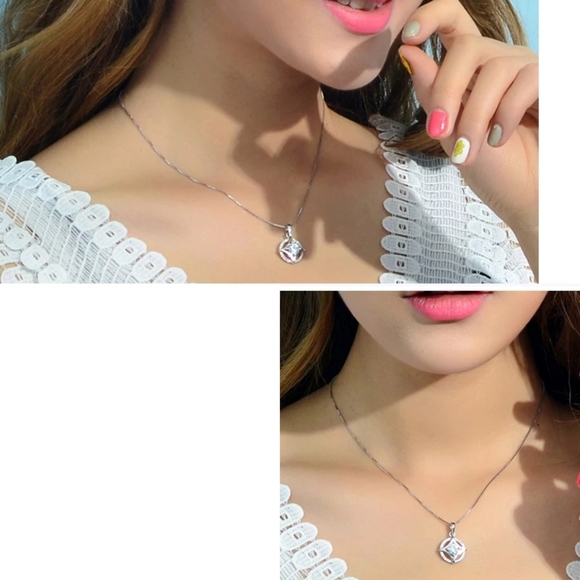 NEW 925 Sterling Silver Diamond Star Necklace - Picture 10 of 11